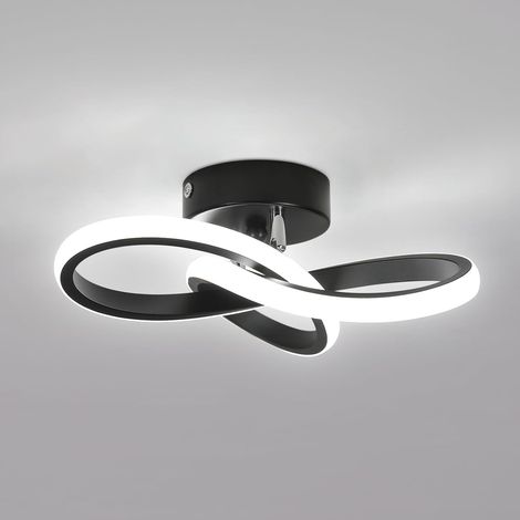 LED lumière blanche, 20W Luminaire Plafonnier LED Courbé Design, Plafonnier Couloir pour Luminaires Intérieur Salon Chambre Cuisine,φ26cm (1/5)