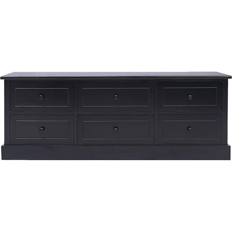 Maison Exclusive - TV-Schrank Schwarz 108x30x40 cm Massivholz Pau