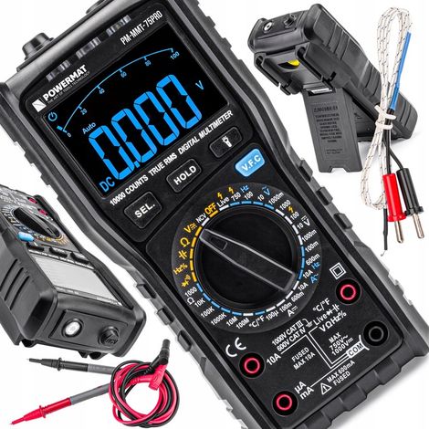 Multimetro digitale, misuratore di corrente elettrica, display LCD, 1000 V AC/DC, LED, HFE NCV PRO