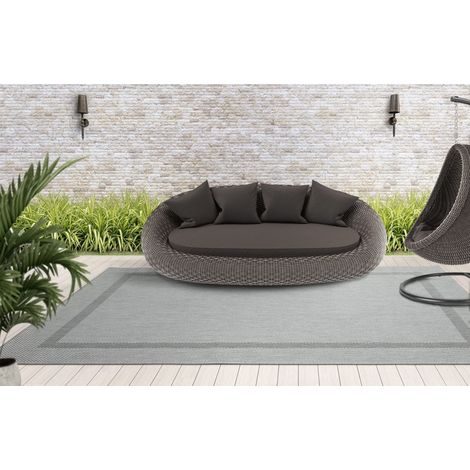 Tapis Intérieur Et Extérieur Balcon Terrasse Tapis Cuisine, Toile Plate, 160x220 cm, Gris (1/5)