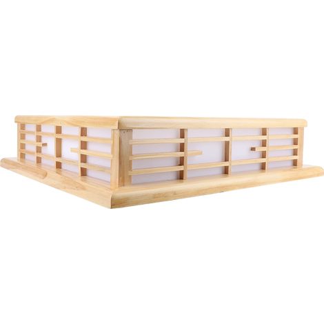Plafonnier rétro en bois avec éclairage LED intégré, idéal pour le salon, la chambre ou la décoration intérieure. (1/5)