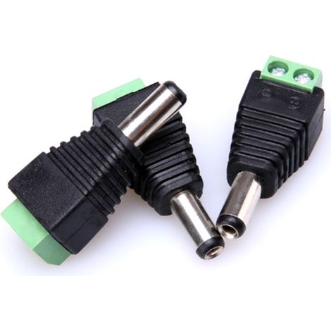 Connecteur DC mâle 12V 2,1mm, lot de 10, soudure gratuite, adaptateur jack pour caméra CCTV, surveillance vidéo, LED, alimentation électrique. (1/5)