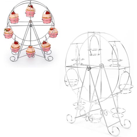 Présentoir à gâteaux en fer thermolaqué, grande roue, mini-gâteaux à huit cavités, support rotatif en fer, ustensiles de pâtisserie à faire soi-même (1/5)