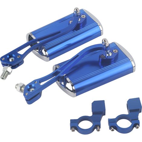Rétroviseur de guidon vélo 360° rotation arrière vue pour vélos de route, 1 paire, bleu (1/5)