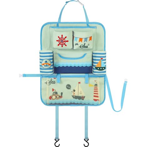Sac de rangement pliable pour voiture, tissu Oxford, poches de dossier, boîte à mouchoirs, bouteilles et jouets. (1/5)