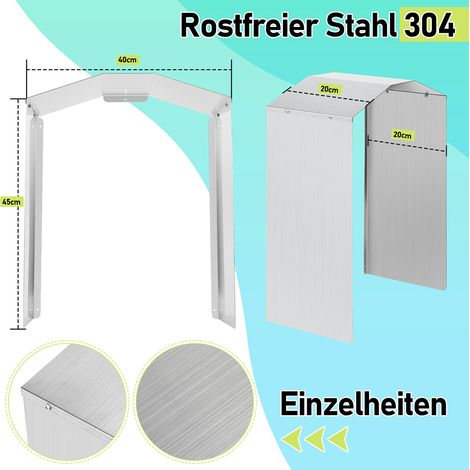 Randaco 304Edelstahl Dach für Wallbox inkl. Montagezubehör - 45 x 40 x 20cm Abdeckung für Wallbox - Wetterschutz die Gewährleistung Ihrer Ladesicherheit.