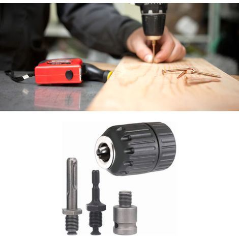 Satz mit 4 manuellen Spannfuttern, Rundschaftverlängerung für Innensechskantschlüssel, Adapter für Elektroschrauber, Dreibackenfutter (1/5)