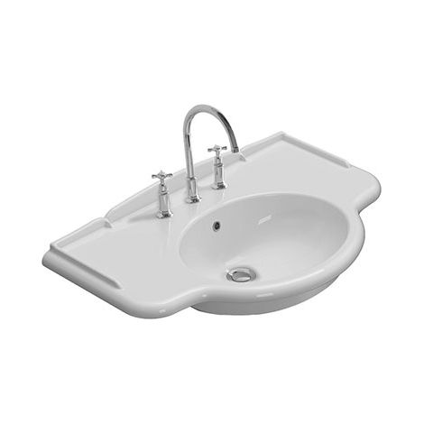Lavabo Paestum sospeso/su gambe cm. 90x56 particolare in ceramica