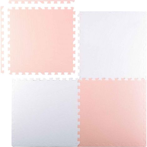 Ricokids große Schaumstoff-Puzzlematte 60x60 cm 4-tlg. Pfirsich und Weiß