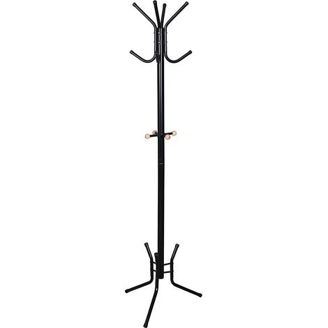 CALICOSY - Porte-manteaux Noir sur Pied à 12 Crochets - H178 cm (1/7)