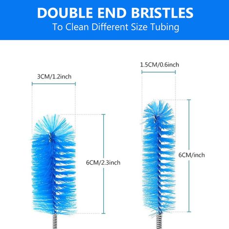 Goupillon double embout flexible 155 cm brosse de nettoyage pour tuyau de pompe filtre aquarium tubes et flexibles
