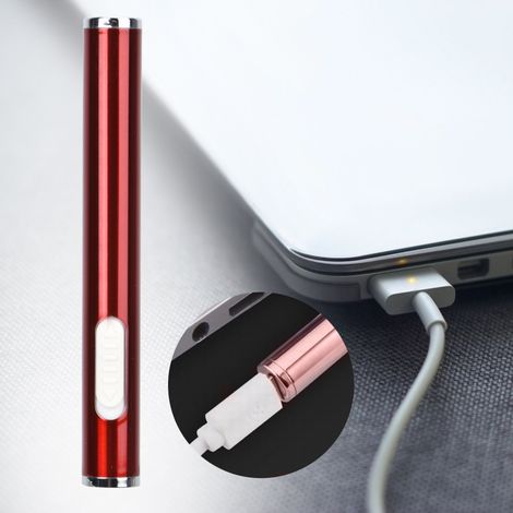 Briquet allume-cigare mini coupe-vent rechargeable par USB avec témoin lumineux et câble USB (1/5)