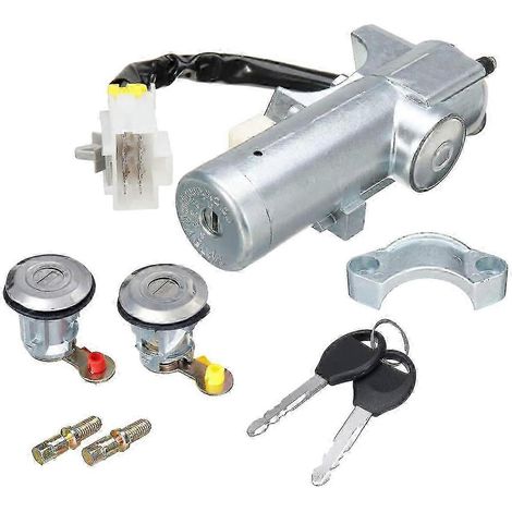 Ensemble de verrouillage de porte et contacteur d'allumage pour Nissan Navara D22 (1997-2006) avec 2 clés (1/4)