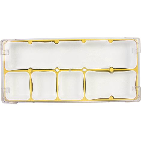Boîte de rangement empilable pour pièces de montre, 5 compartiments, en acrylique et caoutchouc, pour outils et réparations, jaune. (1/5)