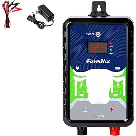 Électrificateur de Clôture Électrique 12KV 4 Joules Alimentation Secteur/Batterie/Solaire – Étanche Choc pour Protection des Animaux et Dissuasion des Prédateurs (1/5)