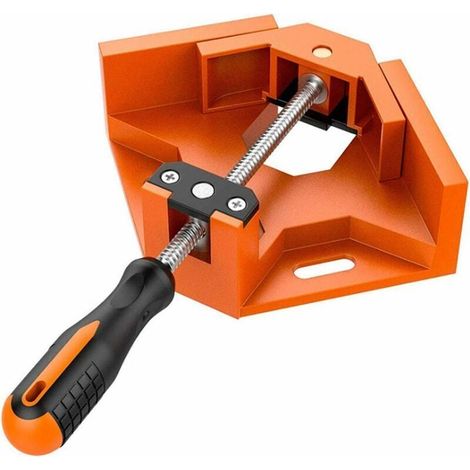 Pince d'angle 90° - Poignée à onglet - Serre-joint d'angle droit - Pince à angle droit pour travail du bois en aluminium, ingénierie, soudure (orange) 25226cm (1/4)