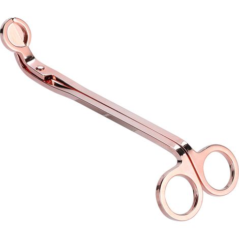 1Pcs Ciseaux Élégants Coupe-mèche en Acier Inoxydable Doré pour Bougie (Or Rose) (1/5)