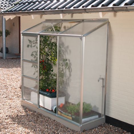 Vitavia Anlehn-Gewächshaus "Ida 1300", aluminium eloxiert, 1,3 m², 4 mm HKP (1/3)