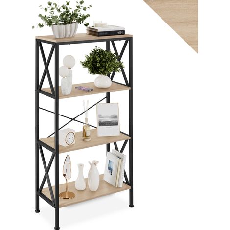 Étagère Style industriel anti-basculement 615x315x1335cm bois clair