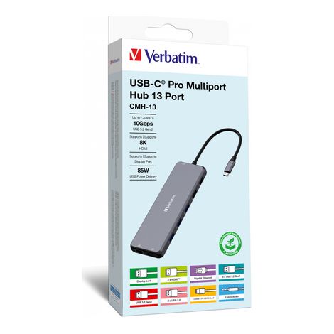 Verbatim CMH-13 USB tipo-C 10000 Mbit/s Argento