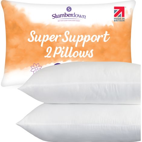 Slumberdown Super Support Pillow, Firm Support, 2 Pack