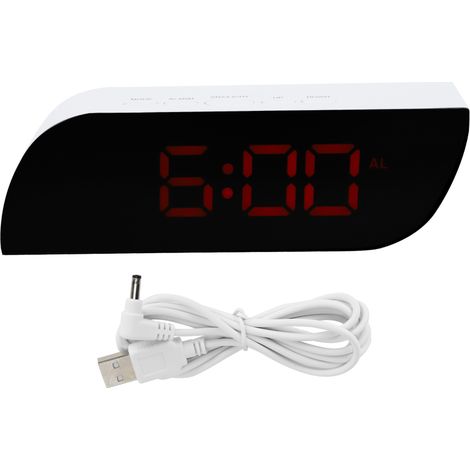 Beyamis Réveil numérique LED, format 12/24 heures, luminosité réglable, GHY-0801, rouge (1/5)
