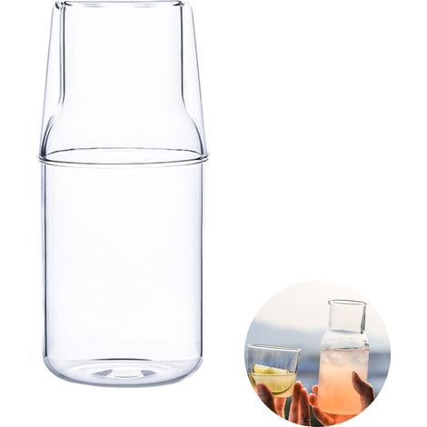 Carafe à eau et verre de chevet, ensemble pour table de nuit, chambre à coucher, pichet à jus domestique avec tasse 500ml (1/5)