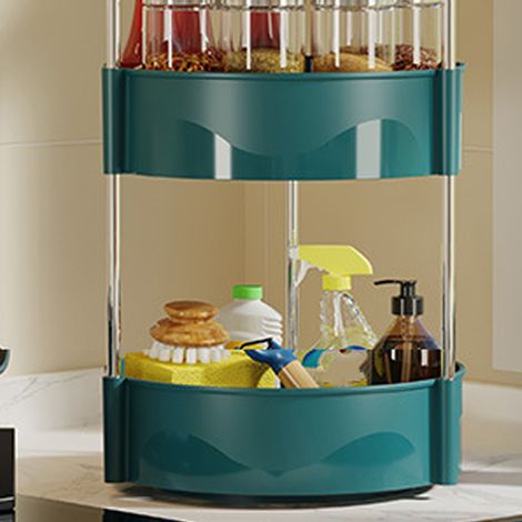 Dreistöckiges, drehbares Gewürzregal, multifunktionale Aufbewahrungsbox für Gewürze, ideal für die Küchenarbeitsplatte. Komplettes Gewürzset für Zuhause. Drei Etagen, grün... (1/5)