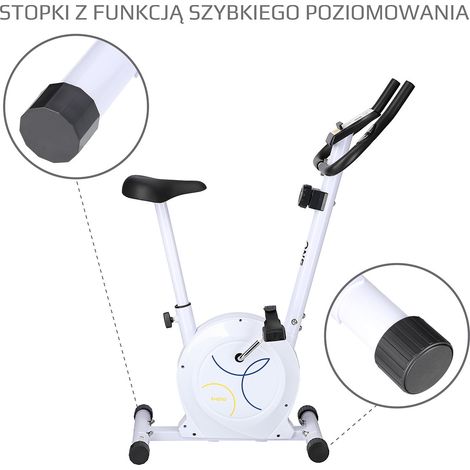 Bicicleta estática magnética, resistencia ajustable, color blanco