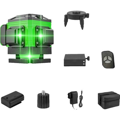 Niveau Laser, 16 Lignes, Fonction d'Auto-Nivellement, 12 Sac en tissu (1/2)