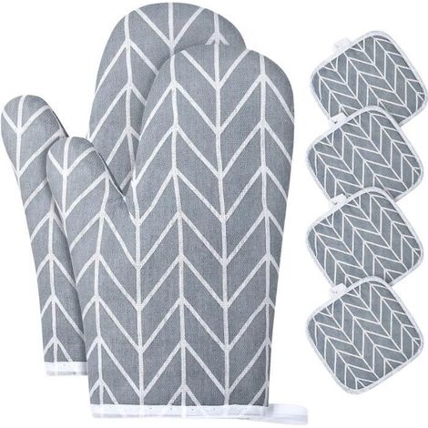Gants de Cuisine - Non spécifié - 1 Paire - Antidérapants - Lavables - Résistants à la chaleur (1/4)