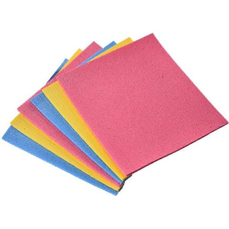Lot de 4 éponges en cellulose, torchons de nettoyage sans huile, accessoires ménagers pour ustensiles de cuisine et vaisselle (couleur aléatoire)-M