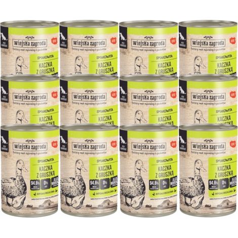 Wiejska Zagroda Cibo umido per cani Anatra con pera 400g (1/3)