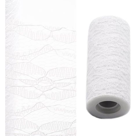 Tovaglia bianca da tavola, 15 cm x 22 m, in tessuto pregiato, ideale per decorazioni di tavoli, compleanni, matrimoni e occasioni festive. Elegante runner da tavola per feste. (1/5)