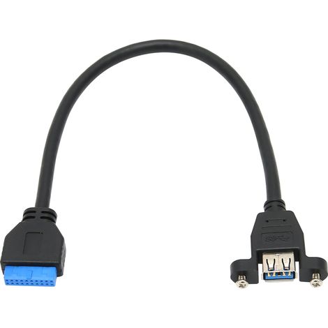 Câble adaptateur 5 Gbit/s ABS USB 3.0 femelle 20 broches, câble de transmission de données de 30 mm (1/5)
