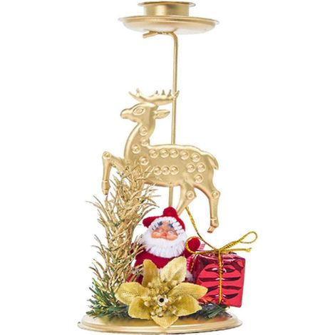 Porte-bougie de Noël 2024, ornement de Noël, décoration de fête, porte-bougie pilier-Elk (1/5)
