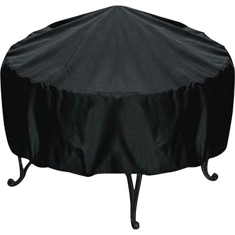 Housse de protection ronde noire, imperméable et anti-poussière, pour barbecue extérieur, 130x71 CM (1/5)
