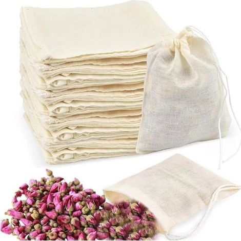 30 Sachets d'Épices,Sachets d'Épices pour Cuisine,Sacs en Coton Naturel, Écologiques et Réutilisables,3 Tailles Différentes pour (1/4)