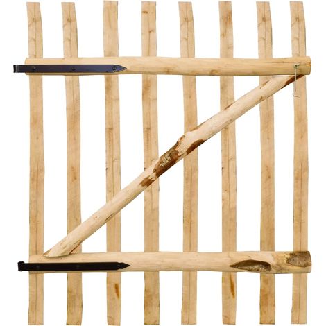 Portillon simple de clôture Bois de noisetier 100x120 cm (1/5)
