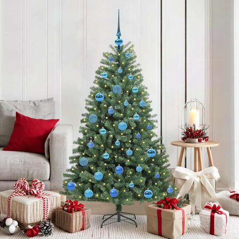 Künstlicher klappbarer Weihnachtsbaum mit 150 LEDs Grün 150 cm