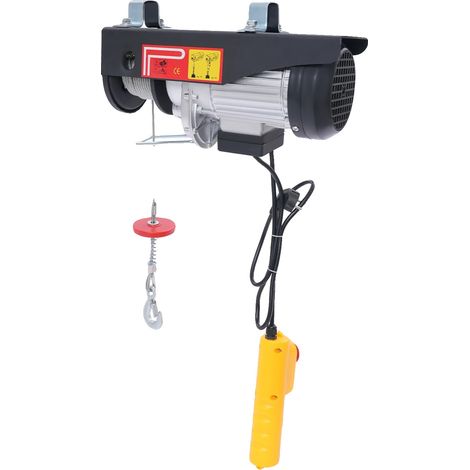 Treuil Électrique, Capacité de 500 kg, Câble en Acier de 18m, Télécommande Filiaire, Tension de 220V, Convient pour Garage et Entrepôt (1/5)
