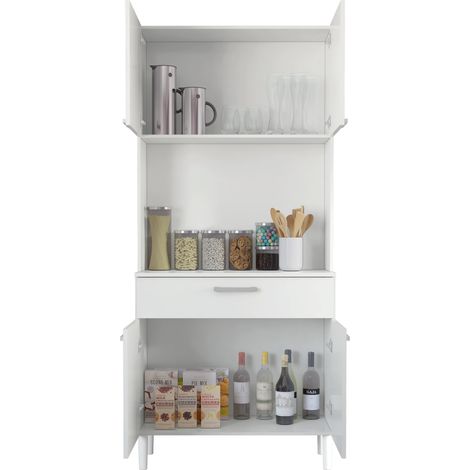 Armario Hogar 4 Puertas 1 Cajón 1H 180X80X36 Blanco (1/2)