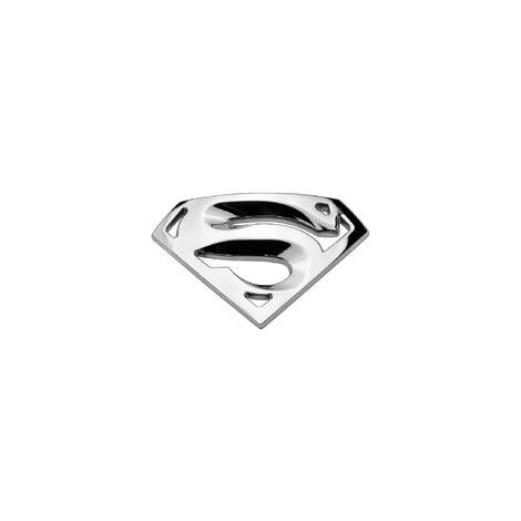 3D-Superman-Autologo-Emblem aus Edelstahl, Metall, Autoaufkleber, Autozubehör (2er-Pack), Silber-Crezuo