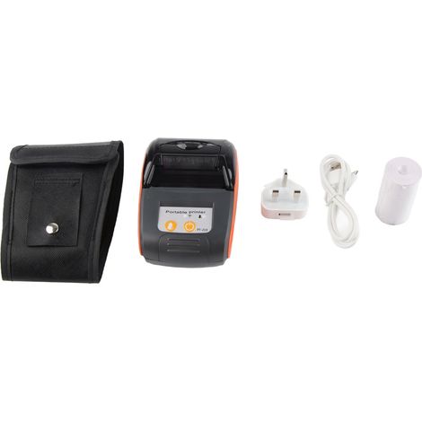 Tragbarer, kabelloser Bluetooth-Thermodrucker für 58-mm-Tickets, 110–240 V (Orange, UK) (1/5)