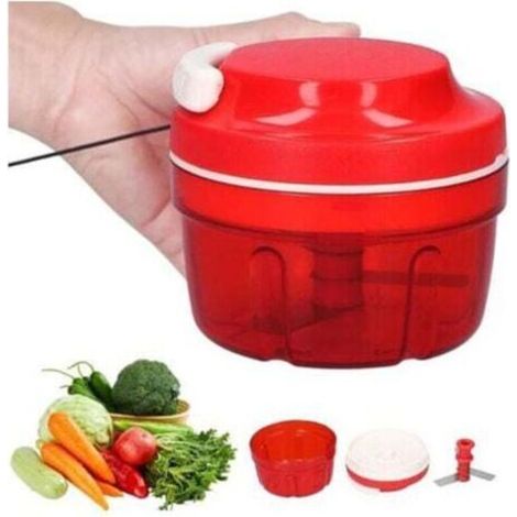 Hachoir à oignons , Ustensiles de Cuisine Shredder Hachoir à Légumes Hachoir Manuel (Rouge) (1/5)