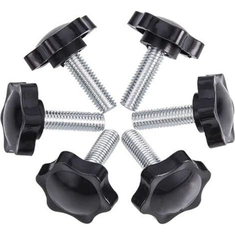 Pair - M8x25mm Vis de pouce, étoile en plastique moletées Bouton de serrage à vis Thumbscrew(20pcs)