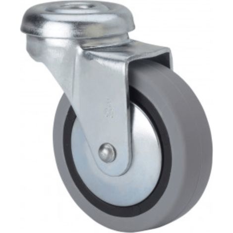 rueda giratora agujero m10 21bsr50cp-pgi poliamix-goma gris eje liso