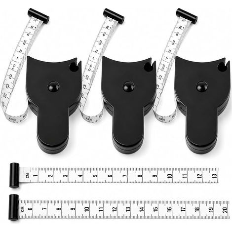 Mètre ruban ergonomique pour le corps, ruban rétractable avec bouton-poussoir autobloquant pour la taille, la poitrine, les hanches et les membres, outil précis pour le fitness, la couture et l'usage (1/5)