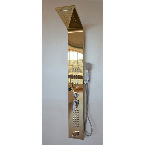 Colonne de douche hydromassante Fra9010 Acier Inoxydable 18/10 Doré Frascio (1/4)