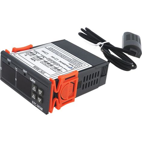 Digitaler Temperatur- und Feuchtigkeitsregler -20 °C bis +80 °C, 0 % rF bis +100 % rF, präzises Hygrometer-Thermometer, 110 V–220 V (1/5)